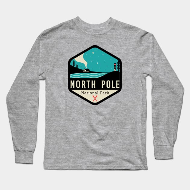 North Pole National Park Badge Long Sleeve T-Shirt by CloudWalkerDesigns